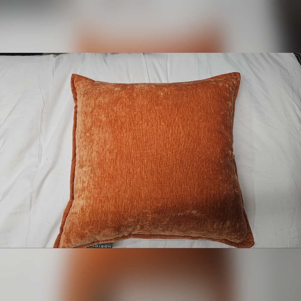 Madison Burnt Orange Velvet Cushion